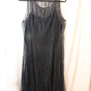 Sheer Lace and Satin Cocktail Dress